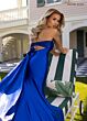 Rachel Allan 70945 Panel Train Halter Strap Dress