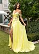Rachel Allan 70951 Ruched Bodice High Slit Dress