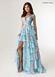 Rachel Allan 70953 Tiered Ruffle Skirt Lace-Up Dress