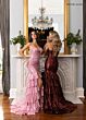 Rachel Allan 70959 Tiered Ruffle Skirt Spaghetti Strap Dress