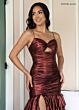 Rachel Allan 70959 Tiered Ruffle Skirt Spaghetti Strap Dress