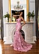 Rachel Allan 70959 Tiered Ruffle Skirt Spaghetti Strap Dress