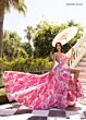 Rachel Allan 70975 High Slit Floral Jacquard Dress