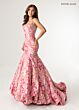 Rachel Allan 70988 Bubble Skirt Floral Jacquard Dress