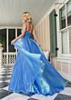 Rachel Allan 70991 Beaded Off The Shoulder Metallic Dress