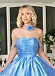 Rachel Allan 70991 Beaded Off The Shoulder Metallic Dress