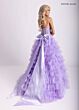Rachel Allan 71006 Tiered Ruffle Skirt Plunging Halter Neck Dress