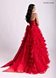 Rachel Allan 71006 Tiered Ruffle Skirt Plunging Halter Neck Dress