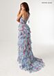 Rachel Allan 71010 High Slit Tiered Ruffle Skirt Halter Strap Dress