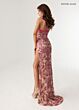 Rachel Allan 71016 Side Slit Back Bow Watteau Train Dress