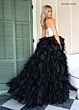 Rachel Allan 71018 Tiered Skirt Corset Bodice High Slit Dress