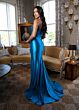 Rachel Allan 71022 High Slit Plunging Neckline Dress