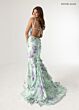 Rachel Allan 71023 Waterfall Back Floral Dress