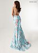 Rachel Allan 71023 Waterfall Back Floral Dress