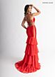 Rachel Allan 71027 Cutout Side Tiered Skirt Dress