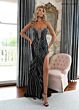 Rachel Allan 71033 High Slit Strapless Embellished Dress