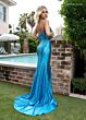 Rachel Allan 71033 High Slit Strapless Embellished Dress