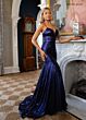 Rachel Allan 71040 Ruched Bodice Lace-Up Dress