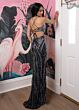 Rachel Allan 71041 Scoop Neck High Slit Embellished Dress