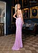 Rachel Allan 71041 Scoop Neck High Slit Embellished Dress