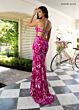 Rachel Allan 71048 Front Slit Cutout Back Embellished Dress