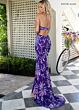 Rachel Allan 71048 Front Slit Cutout Back Embellished Dress