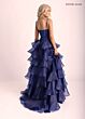 Rachel Allan 71049 Tiered Ruffle Skirt High Slit Dress