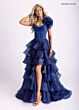 Rachel Allan 71049 Tiered Ruffle Skirt High Slit Dress
