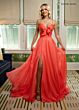 Rachel Allan 71050 Slit Skirt Spaghetti Strap Dress