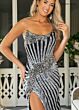 Rachel Allan 71054 Slit Skirt Strapless Embellished Dress