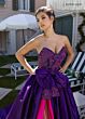 Rachel Allan 71068 High Slit Layered Skirt Sweetheart Neck Dress