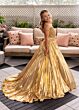 Rachel Allan 10277 Straight Neckline Pleated Dress