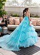 Rachel Allan 10280 Layered Ruffle Skirt Halter Neck Dress