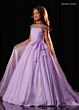 Rachel Allan 10342 Ruched Bodice Beaded Cap Sleeve Dress