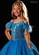 Rachel Allan 10344 Cold-Shoulder Feather Sleeve Beaded Dress