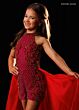 Rachel Allan 10345 Organza Overskirt Halter Neck Beaded Romper