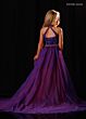 Rachel Allan 10353 Strappy Back Halter Neck Overskirt Dress