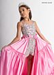 Rachel Allan 10301 Keyhole Back Bow Waist Beaded Romper