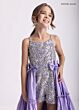 Rachel Allan 10301 Keyhole Back Bow Waist Beaded Romper