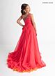 Rachel Allan 10311 Asymmetric Neck Chiffon Overskirt Romper