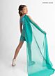 Rachel Allan 10325 Shoulder Streamer Asymmetric Neck Romper