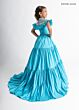 Rachel Allan 10326 Peasant Skirt Beaded High Neck Dress