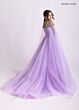 Rachel Allan 10331 Pleated Bodice Cold-Shoulder Dress