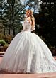 Rachel Allan RB6129 Illusion Sleeve Plunging Neck Bridal Dress