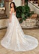 Rachel Allan RB4185 Plunging Neck Lace Applique Wedding Dress