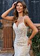 Rachel Allan RB4190 Corset Bodice Sheer Cape Bridal Dress