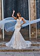 Rachel Allan RB4190 Corset Bodice Sheer Cape Bridal Dress