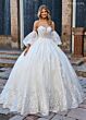 Rachel Allan RB6154 Removable Sleeve Plunging Neck Wedding dress