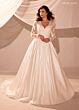 Rachel Allan RB4215 Modified V-Neckline Sheer Sleeves Wedding Dress