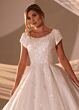 Rachel Allan RB7010 Scoop Neckline Button Down Back Wedding Dress